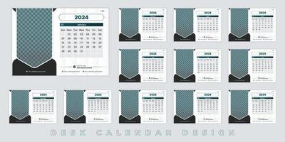 scrivania calendario 2024 design modello vettore