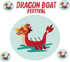 festival della barca del drago vettore
