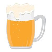 isolato bicchiere con un' birra bere, illustrazione nel cartone animato stile vettore