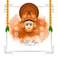 Durga puja e contento Navratri religioso Festival devozionale sfondo vettore