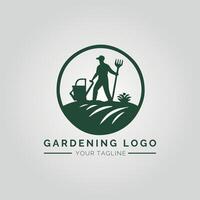 giardino e pianta minimalista logo concetto vettore