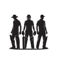 cricket giocatore silhouette. cricket giocatore battitore diverso scopo silhouette illustrazione. cricket giocatore logo vettore