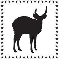 antilope silhouette, mano disegnato antilope silhouette illustrazione vettore