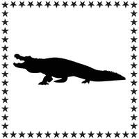 alligatore silhouette, mano disegnato aligator silhouette illustrazione vettore