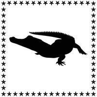 alligatore silhouette, mano disegnato aligator silhouette illustrazione vettore