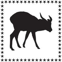 antilope silhouette, mano disegnato antilope silhouette illustrazione vettore