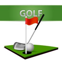Emblema di Golf Ball Club e Green Grass vettore