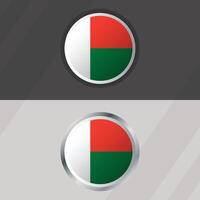Madagascar il giro bandiera modello vettore