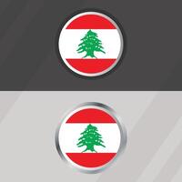 Libano il giro bandiera modello vettore