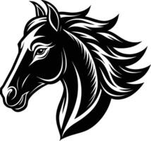 cavallo testa silhouette illustrazione vettore