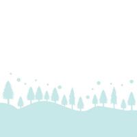 silhouette di Natale albero e neve vettore