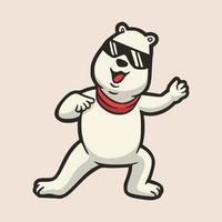cartone animato animale design simpatico orso polare simpatico logo mascotte vettore