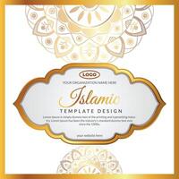 lusso d'oro islamico telaio e islamico manifesto design modello vettore
