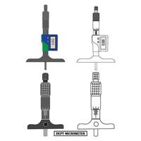micrometro Dipartimento misurazione icona vettore