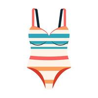 colorato costume da bagno per donna. uno pezzo bagnarsi completo da uomo per piscina e spiaggia. estate biancheria intima vettore