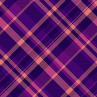 astratto sfondo tartan tessile plaid, commerciale struttura senza soluzione di continuità . in linea sfondo modello tessuto dai un'occhiata nel buio e viola colori. vettore