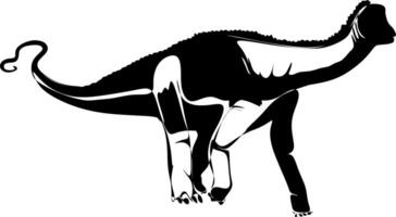 il illustrazioni e clipart. un' bianco e nero silhouette di un' nigersaurus vettore