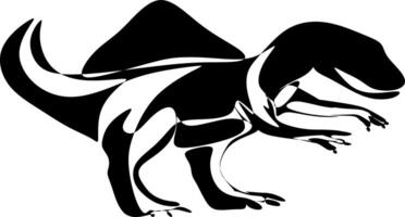 il illustrazioni e clipart. un' bianco e nero silhouette di un' Spinosaurus vettore