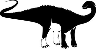 il illustrazioni e clipart. un' bianco e nero silhouette di un' nigersaurus vettore