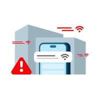 pericoli di pubblico Wi-Fi concetto illustrazione piatto design. semplice moderno grafico elemento per infografica, icona vettore
