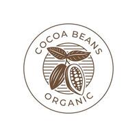 Vintage ▾ cacao fagiolo, cacao pianta logo icona modello vettore