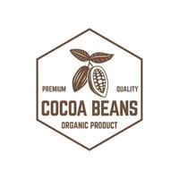 Vintage ▾ cacao fagiolo, cacao pianta logo icona modello vettore