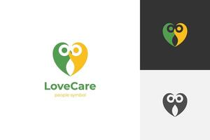 persone amore cura e Salute cuore logo icona design per beneficenza e supporto concetto e contento vita logo simbolo vettore