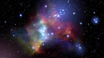 spazio sfondo con realistico nebulosa e splendente stelle. Magia colorato galassia con polvere di stelle vettore