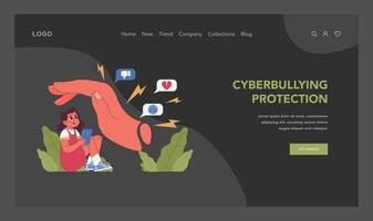cyber bullismo protezione concetto. piatto illustrazione vettore