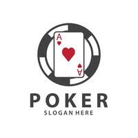 poker carta logo gioco d'azzardo gioco design semplice simbolo modello design vettore