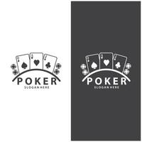 poker carta logo gioco d'azzardo gioco design semplice simbolo modello design vettore