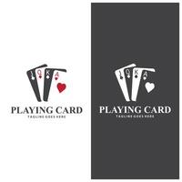 poker carta logo gioco d'azzardo gioco design semplice simbolo modello design vettore