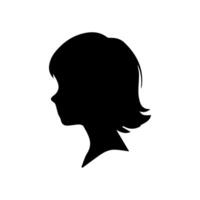 capelli stile donna silhouette illustrazione vettore