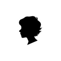 silhouette di un' ragazzo. il lato di il del bambino testa. vettore