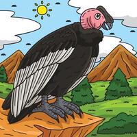 andino condor uccello colorato cartone animato illustrazione vettore