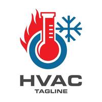 HVAC logo design modello, raffreddamento e riscaldamento logo illustrazione. vettore