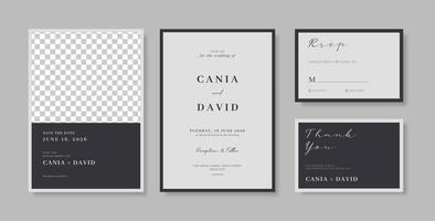 semplice e elegante nozze carta modello vettore