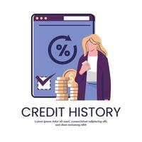 credito storia piatto stile illustrazione design vettore