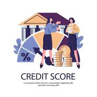 credito Punto piatto stile illustrazione design vettore