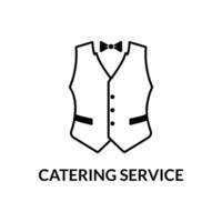 Cameriere piatto linea icona. veste, professionale uniforme cartello. magro lineare logo per ristorazione servizio. vettore