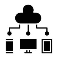 icona del glifo del cloud computing vettore