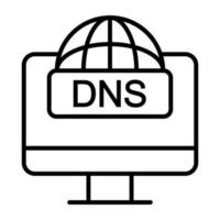 icona della linea dns vettore