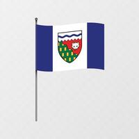 Nord Ovest territori Provincia bandiera su pennone. illustrazione. vettore