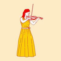 semplice cartone animato illustrazione di un' violinista 1 vettore
