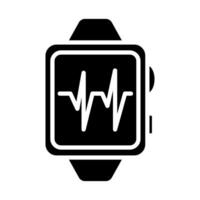 orologio intelligente impostato icona. blu guarda, nero battito cardiaco linea, indossabile tecnologia, fitness tracciamento, Salute monitoraggio, digitale dispositivo, moderno gadget. vettore