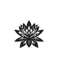 Ninfea fiore silhouette. Ninfea nero icona, Ninfea logo su bianca sfondo. vettore