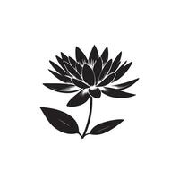 Ninfea fiore silhouette. Ninfea nero icona, Ninfea logo su bianca sfondo. vettore