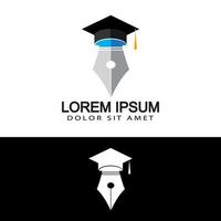 laurea, vettore di progettazione del modello di logo di istruzione