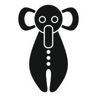 nero e bianca silhouette di un' cartone animato scimmia con grande orecchie e pulsante dettagli vettore