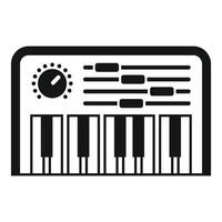 nero e bianca illustrazione di un' classico sintetizzatore icona per musica produzione vettore